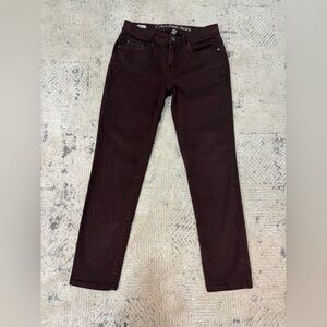 Calvin Klein Burgundy Jeans Pants Women’s Size 27 Ankle Skinny Gently Worn CK